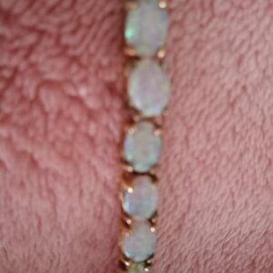 18kt yellow gold overlay Pink Opal Bracelet